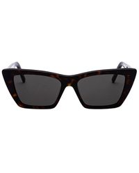 Saint Laurent Rectangular Frame Sunglasses - Brown