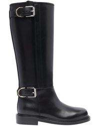 Givenchy - Leather Tall Boots Round Toe - Lyst