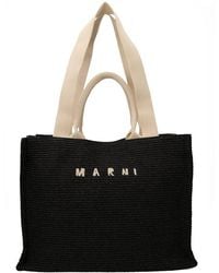 Marni - Logo Embroidered Top Handle Bag - Lyst