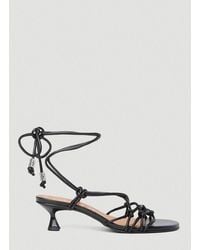 Ganni - Knots Kitten Heel Sandals - Lyst