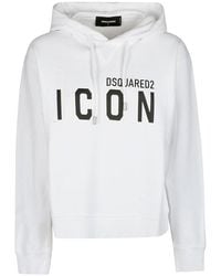 DSquared² - White Cotton Icon Sweatshirt - Lyst