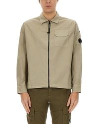 C.P. Company - Relaxed Fit Shirt Jacket With Zip Closure - Lyst