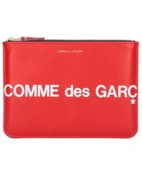 Comme des Garçons - Logo Printed Zip-up Clutch Bag - Lyst