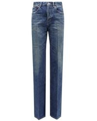Saint Laurent - High-Rise Wide-Leg Denim Jeans - Lyst