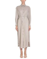 Aspesi - Wool Blend Shirt Dress - Lyst