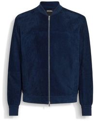 ZEGNA - Suede Bomber - Lyst