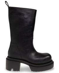 Rick Owens - Leather Ankle Boots With Heel - Lyst