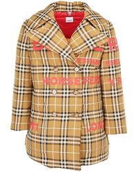 Burberry Double Breasted Horseferry Printed Coat - Multicolour