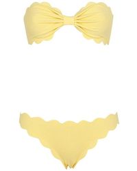 Marysia Swim Bandeau Strapless Scallop-edge Bikini - Yellow