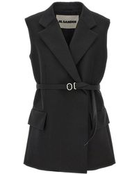 Jil Sander - Belt Wool Vest - Lyst