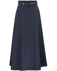 Max Mara - Belted Pleated Skirt - Lyst