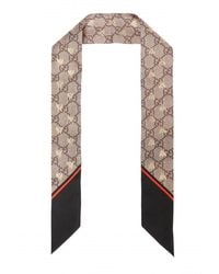 Gucci - GG Bees Motif Embroidered Neck Bow - Lyst