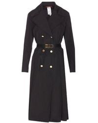 Max Mara Studio - Double-breasted Belted Coat - Lyst
