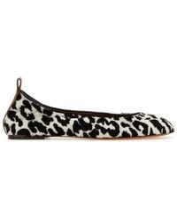 Lanvin - Animal Printed Slip-on Ballerina Shoes - Lyst