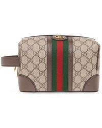 Gucci - Logo Plaque Monogrammed Beauty Bag - Lyst