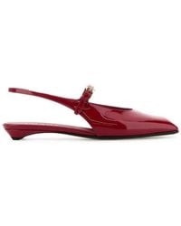 Prada - Square-Toe Slingback Ballerina Shoes - Lyst