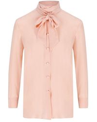 Gucci - Pussy-bow Long-sleeved Shirt - Lyst
