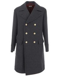Brunello Cucinelli - Double-breasted Coat - Lyst