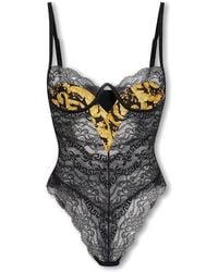 Versace - Barocco Lace Underwire Bodysuit - Lyst