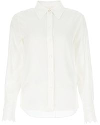 Chloé - Embroidered Scallop Trim Shirt - Lyst