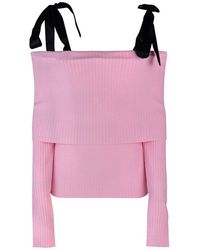ROTATE BIRGER CHRISTENSEN - Off Shoulder Strap Knit Top - Lyst