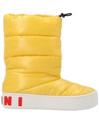 Marni Round Toe Padded Snow Boots - Yellow