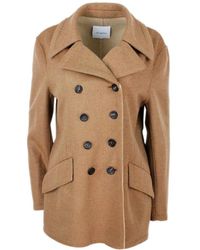Malo - Long-sleeved Double-breasted Coat - Lyst