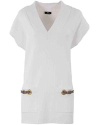 Elisabetta Franchi - V-neck Pocket Detailed Mini Dress - Lyst