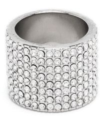 AMINA MUADDI - Thick Band Crystal-embellished Ring - Lyst