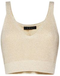 Kaos - V-neck Knitted Cropped Top - Lyst