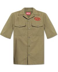 DIESEL - S Mac Logo Embroidered Short-sleeved Shirt - Lyst