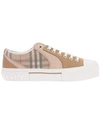 Burberry - Check Pattern Low-top Sneakers - Lyst