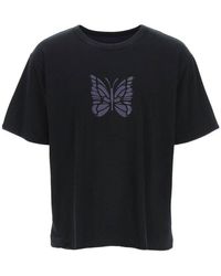 Needles Butterfly Printed Crewneck T-shirt - Black