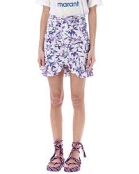 Isabel Marant - Allover Floral Print Ruffled Mini Skirt - Lyst