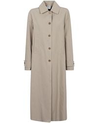Aspesi - Single Breasted Long Sleeved Trench Coat - Lyst