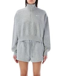 Nike - Sportswear Phoenix 1/2-zip Crop Sweatshirt - Lyst