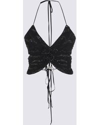 Blumarine - Sequin-embellished V-neck Butterfly Top - Lyst