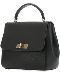 Bally Fold-over Top Handle Handbag - Black