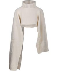 Sandbeige - Cropped Turtleneck Sweater - Lyst
