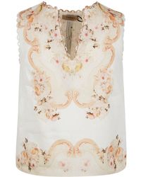 Twinset - Floral Printed V-Neck Sleeveless Top - Lyst