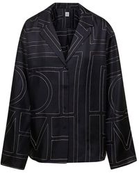 Totême - Monogram Embroidered Buttoned Shirt - Lyst