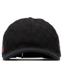 Gucci - Cotton Blend Gg Hat With Web Ribbon - Lyst