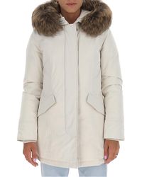 Woolrich Fur-trim Luxury Arctic Parka Coat - White