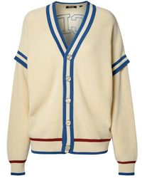 Gcds - Logo Embroidered Knitted Cardigan - Lyst