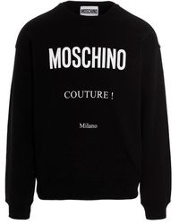 Moschino - Logo Printed Crewneck Sweatshirt - Lyst