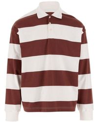 A.P.C. - Striped Polo Shirt - Lyst