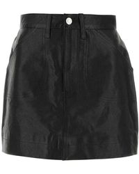 RE/DONE - Leather Mini Skirt - Lyst