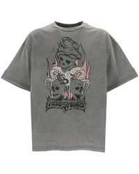 Acne Studios - Skull Printed Crewneck T-shirt - Lyst