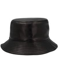 Loewe Logo Patch Zip Detailed Fisherman Bucket Hat - Black