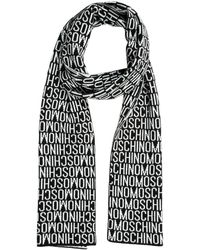 Mens Scarves and mufflers Moschino Scarves and mufflers Grey Save 31% White for Men Moschino Wool Wool Scarf in Black 